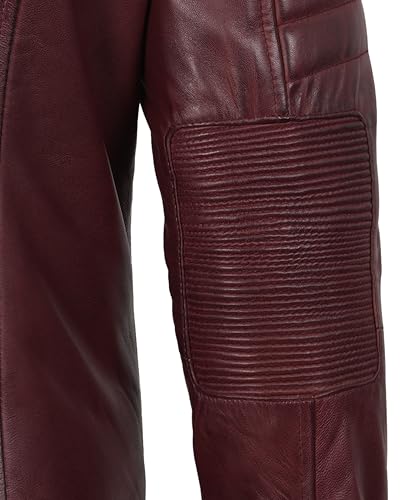 Image of fjackets Leather Jacket Men Real Lambskin - Cafe Racer Moto Style, Stand Collar Zip Up Jacket