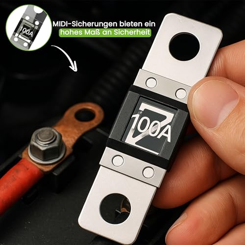 Offgridtec 30A MIDI-Sicherung Set für 58V DC-Systeme, Hochstrom-Streifen-Sicherungen mit Zink-Anschlüssen, Niedrigkontaktwiderstand, Funken-Schutz, Schraubmontage, RoHS & UL zertifiziert, 5-Pack