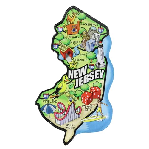 Imán acrílico decorativo mapa New Jersey 4 x 2.25 in