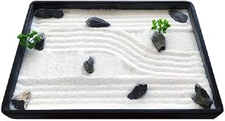 ICNBUYS Mini Zen Garden, Green Pine Trees and Blue Gragon Stones with Free