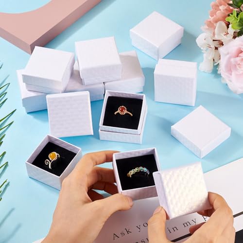 Craftdady 12 Pack White Square Jewelry Gift Boxes #TOP1