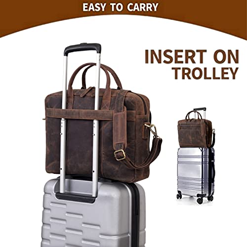 Leather briefcase bag for men Leather Laptop Bags For Men and Women Travel Messenger Bag 16 Inch (Vintage Brown, 16 Inch Briefcase) by VC VINTAGE COUTURE - Image 6