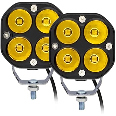 STDYSUN LED Yellow/Amber Driving Fog Lights Pod Lights Offroad Driving Lights Work Auxiliary Lights Bumper Lights 2Pcs 3Inch 40W Waterproof Fit for Car Truck ATV UTV Motorcycle Golf Pick-up Cover