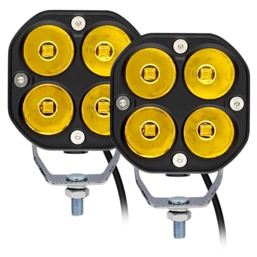 STDYSUN LED Yellow/Amber Driving Fog Lights Pod Lights Offroad Driving Lights Work Auxiliary Lights Bumper Lights 2Pcs 3Inch 40W Waterproof Fit for Car Truck ATV UTV Motorcycle Golf Pick-up