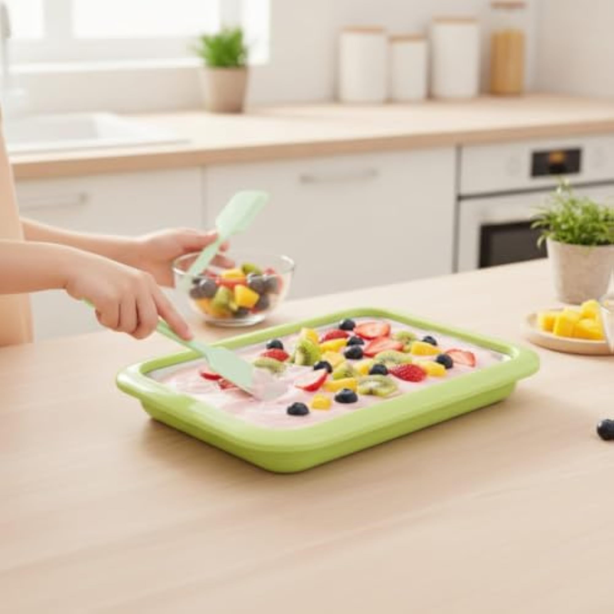 Non-Electric Rolled Ice Cream Maker Stainless Steel Tray