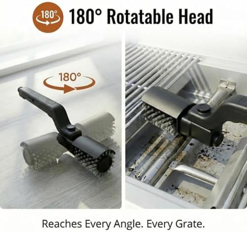 Vahrelo Grillmaster Pro,Electric Grill Brush, Cordless Electric BBQ Grill Cleaner with Powerful Motor, Rechargeable Grill Cleaning Brush for Burnt-On Grease & Grill Grates - 3
