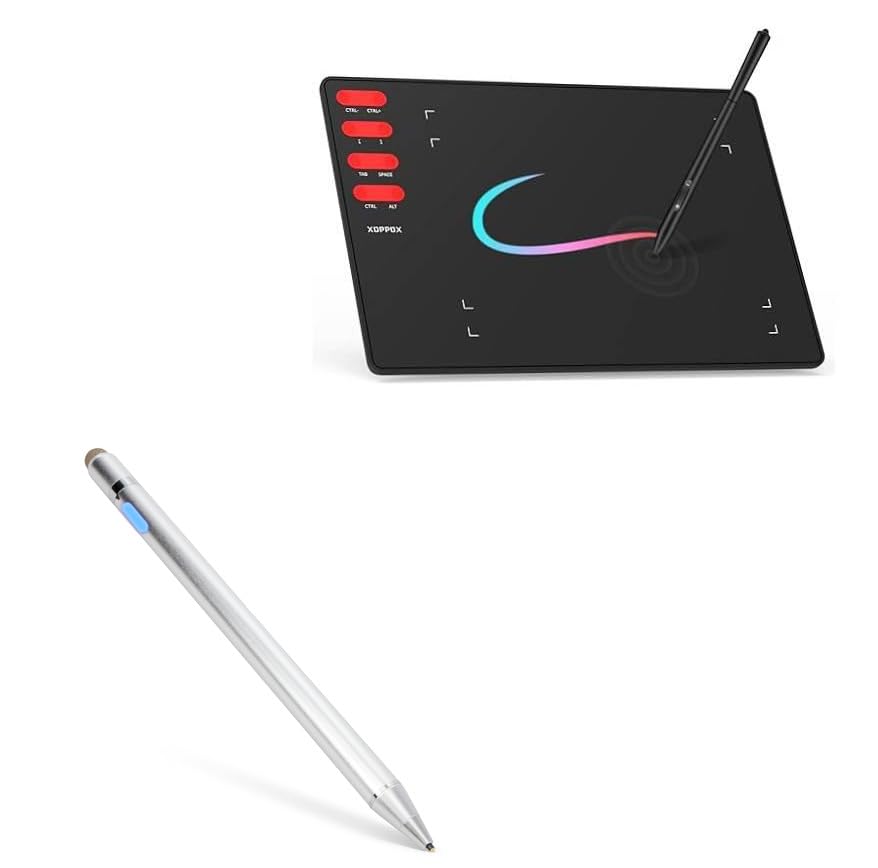 BoxWave Stylus Pen Compatible with XOPPOX T505 Graphics Drawing Tablet - AccuPoint Active Stylus, Electronic Stylus with Ultra Fine Tip - Metallic Silver-picture-12