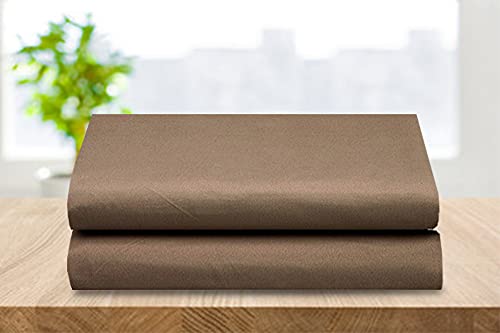 Elegant Comfort 2-Pack Luxury Flat Sheet Premium Hotel Quality Wrinkle and Fade Resistant 1500 Thread Count Egyptian Quality 2-Piece Bed Top Sheet, King/California King, Taupe