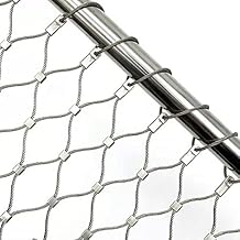 Stainless Steel Rope Mesh, 2.0mm Flexible Stainless Steel Mesh Cable Chain High Altitude Anti Falling Zoo Cage, Stairway Fence, Sports Field Protection Netting  Color Silver-2.5mm , Size 1x1m