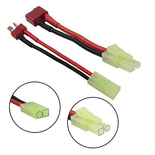 3Pairs ShareGoo Adapter Compatible with Mini Tamiya Style (Reversed) to T Plug Adapter with 8cm 16AWG Wire Cable for Airsoft Gun by Share Goo - Image 2