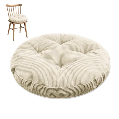 Générique Coussin D'assise Rond en Velours Côtelé,Coussin De Chaise Moelleux,Antidérapant Et Lavable Coussin De Sol Rond,D'extérieur D'intérieur pour...