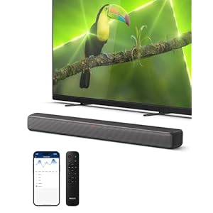 Philips B5109 SoundBar for TV, 2.0 Channel Sound, DTS Virtual:X, Dolby Digital Plus,BT LE Audio, EQ Effects,Night Mode, Easy Setup, EasyLINK, Roku TV Ready, Remote/APP Control, Darkgrey