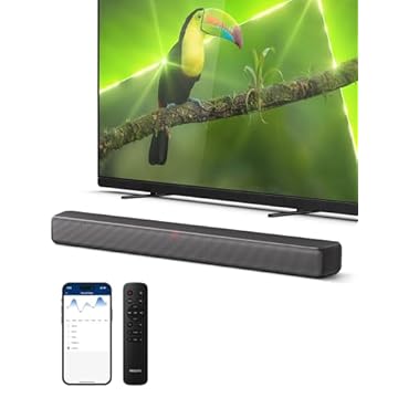PHILIPS Barra de som TAB5109 para TV, som de canal 2.0, DTS Virtual: X, Dolby Digital Plus, BT LE Audio, efeitos EQ, modo noturno, configuração fácil, EasyLINK, Roku TV Ready, controle