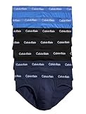 Calvin Klein - Calzoncillos elásticos de algodón para Hombre, Paquete de 7, 3 Negros, 2 Sombras Azules, 2 Agua Cobalto,...