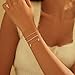 SELSHE Dainty Bracelets For Women,14k Gold Plated Bracelet Stack Fashion Cute Gold Chain Bracelets Charm Paperclip Tennis Bracelet Waterproof Jewelry For Women Gold