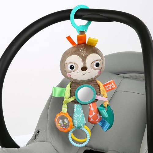 Bright Starts Sloth Plush Playful Pals Take-Along BPA-free Stroller Baby Toy, Age Newborn+ by Bright Starts - Image 2