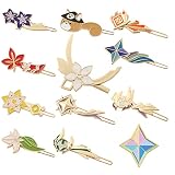 12PCS Genshin Impact Hair Clips Cute Cartoon Enamel Metal Hair Accessories for Women Girls Hair Pins