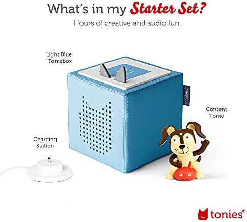 Toniebox 1 Audio Player Starter Set with Bilingual Playtime Puppy - Listen, Learn, and Play with One Huggable Little Box - Light Blue [English/French] — view 4