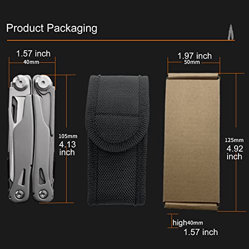 Multitool Pince14-En-1 Avec Poignée Ergono Multifonctions Conçue Outil De Poche Acier Inoxydable Couteau Pliant Pour Extérieur,Survie,Camping,Randonnée,Réparation Simple,A – vue 6