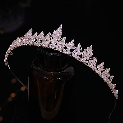 Tiara de princesa de alta joyería con 16 brillantes circonitas 5A 7