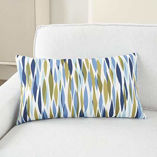 Waverly Pillows Bits N Pieces Washable Indoor/Outdoor Navy 12" X 21" Throw Pillow #TOP2
