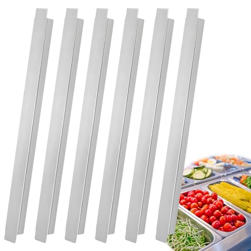 UNIFAMILY 6pcs Stainless Steel Steam Table Dividers 12.7IN, Metal Table Adapter Bar Long for Steam Table Pan, Table Divider Rods for Restaurant Kitchen Food Service Accessories