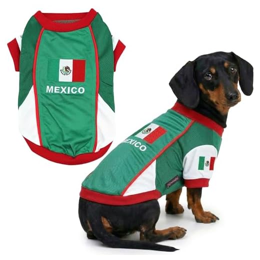 Parisian Pet Dog Team Mexico Jersey Soccer Olympic Small to Medium Dogs and Cats, XL