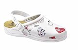  Dian Pisa estampado - zapatos hospitalarios - talla 39 - blanco