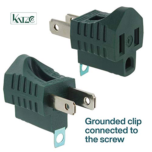 Katzco 3-Prong To 2-Prong Grounding Adapter Plug - 2 Piece For Wall Outlets - Converters For Outlets, Electrical, Household, Workshops, Industrial, Machinery, Appliances - Ul Listed, Gray, Polarized #TOP3