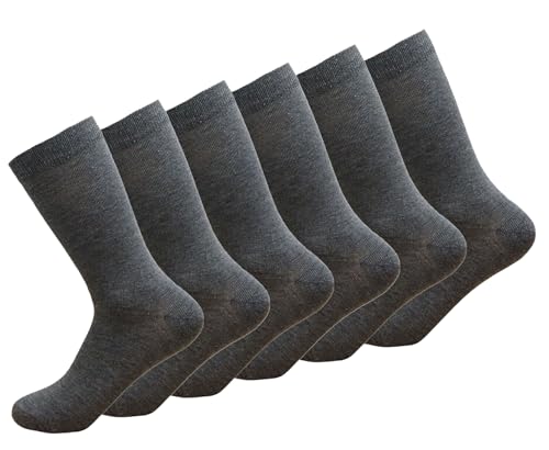 Back to School - Calcetines de uniforme para niños (6 pares, algodón) Gris ocuro, 37-40 EU