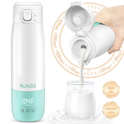 Image of Portable Bottle Warmer for Travel,Portable Milk Warmer for Baby-12oz Ceramic Heater Heating,Fast Charging & Cordless Portable Baby Bottle Warmer -Dual Heating Modes for Breast Milk & Water,Green