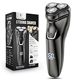 Electric Razor for Men Rechargeable: Wet/Dry Rotary Shaver Cordless - Sensitive Skin Care & USB Fast Charging - Precision Blades & Pop up Trimmer