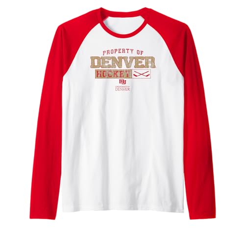 Denver Pioneers Hockey Vintage Property Officially Licensed Raglan Baseball Tee