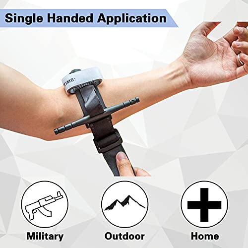 Tourniquets, Combat Tourniquet Medical With Windlass, Tactical Rescue Rapid Hemostatic Control Equipment Single-Handed Application For Outdoor Hiking Emergency- 2 Pack, Black #TOP1
