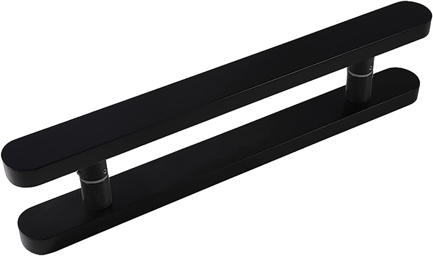 LQZAXSRDR Sliding Barn Door Handle, Wooden Black Barn/Glass Door Pull Handle Commercial Push Bar Multiple Sizes(Style 1,80cm/31.5in)