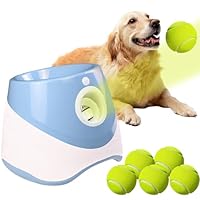 BAKENLON Ballwurfmaschine für Hunde, Ballmaschine Hund mit 6 Tennisbälle, Ballwurfmaschine Hund mit 3 Distanzstufen (3-9M), Interaktive Ballmaschine für Kleine und Mittlere Hunde