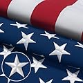 American Flag 3x5 Ft for Outside Longest Lasting- Ultra Durable, Tear-Proof Heavy Duty Spun Polyester US USA Flags - Fade Resistant, Embroidered Stars, Sewn Stripes, Brass Grommets - Outdoor Decor