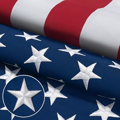 American Flag 3x5 Ft for Outside Longest Lasting- Ultra Durable, Tear-Proof Heavy Duty Spun Polyester US USA Flags - Fade Resistant, Embroidered Stars, Sewn Stripes, Brass Grommets - Outdoor Decor