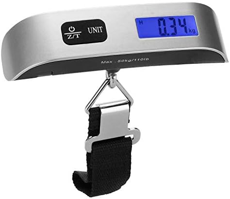 ABS 10g to 50 kg Luggage Scale Digital Weighing Travel Bag Weight Checker Hanging Weight Scale with Belt sliver, Multicolor