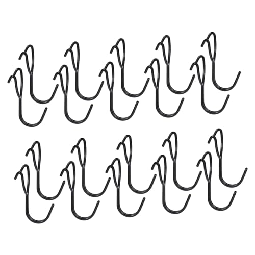 HAWILLOSCH Lot de 20 pour planche perforée - Pour suspendre des outils - pour panneau perforé - En acier inoxydable noir