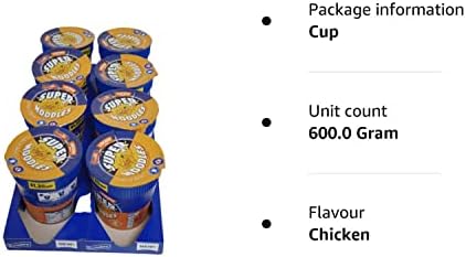 Batchelors Super Noodles Chicken Flavour Pack of 8 Instant Snack Meal Pots