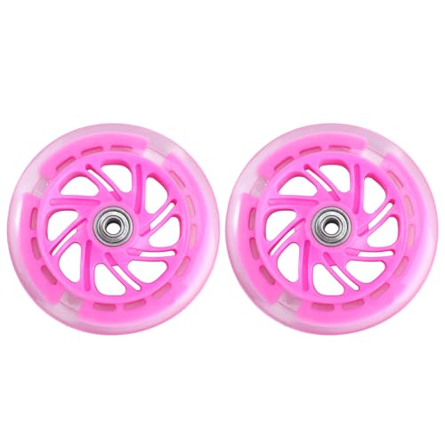 TOPPERFUN �s���N 120*24mm PU�����e���X�N�[�^�[�z�C�[�� 2�Z�b�g �ϖ��Ր����萫�ɗǂ��L�b�N�X�N�[�^�[�p�A�N�Z�T���[ �ƒ��R���N���[�g���H�g�p�\