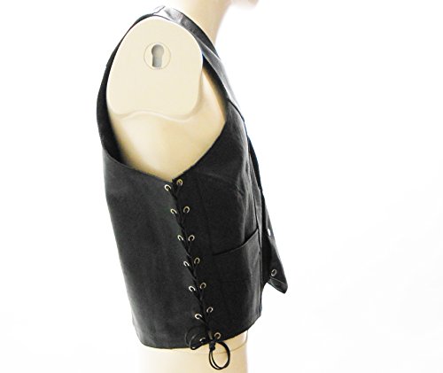 Chaleco clásico de piel para moto con cintura ajustable cómoda 2