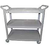 Crayata 3 Shelf Utility Cart, MPC3LG-G Multi-Purpose Rolling Cart with Heavy Duty Plastic Shelves an
