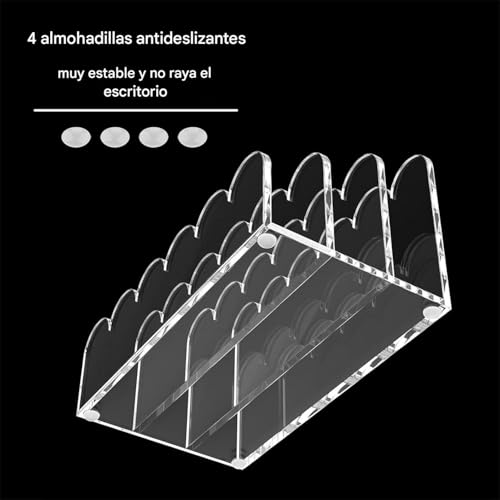 Organizador de correo acrilico transparente y clasificador de sobres para mesa de despacho 8