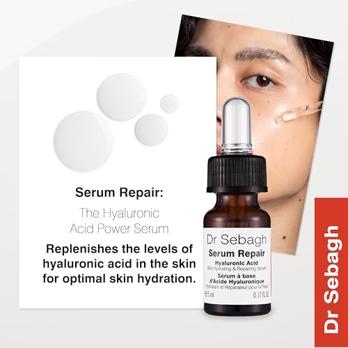 Dr Sebagh Serum Repair (0.17 fl oz) - Award-Winning Hyaluronic Acid Facial Hydrator - Anti Aging & Wrinkle - Skin Moisturizing & Repairing Formula - Collagen Boosting Youthful Glow For Women & Men