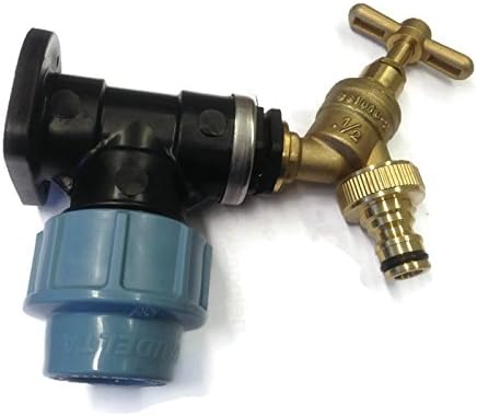 Garden Tap Kit with Wall Mount for 25mm Blue Piping, Hose Lock and Wall Plug Screws