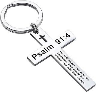 Retailing Devil's Father's Day Gifts - Cross Keychains Stainless Steel Religious Key Rings Bible Verse Keychain Jewelry Price In India
