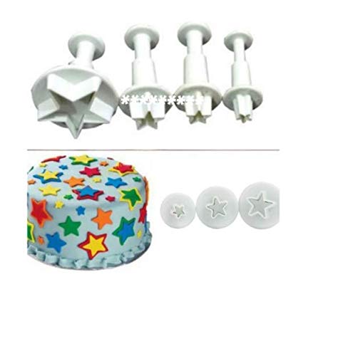 S.Han 4pcs Plunger Cutter Sunflower Mould Fondant Baking Cookie Cutter Cake Sugarcraft