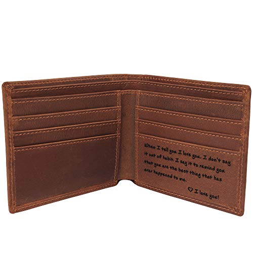 Awofer Engraved Wallet For Men-I Love You, Anniversary Present For Men, Husband Present, Boyfriend Present, Men Personalized Present #TOP1